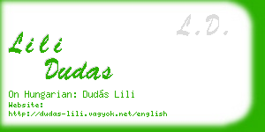 lili dudas business card