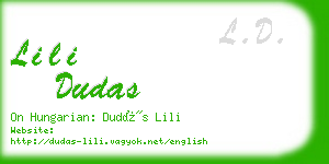 lili dudas business card